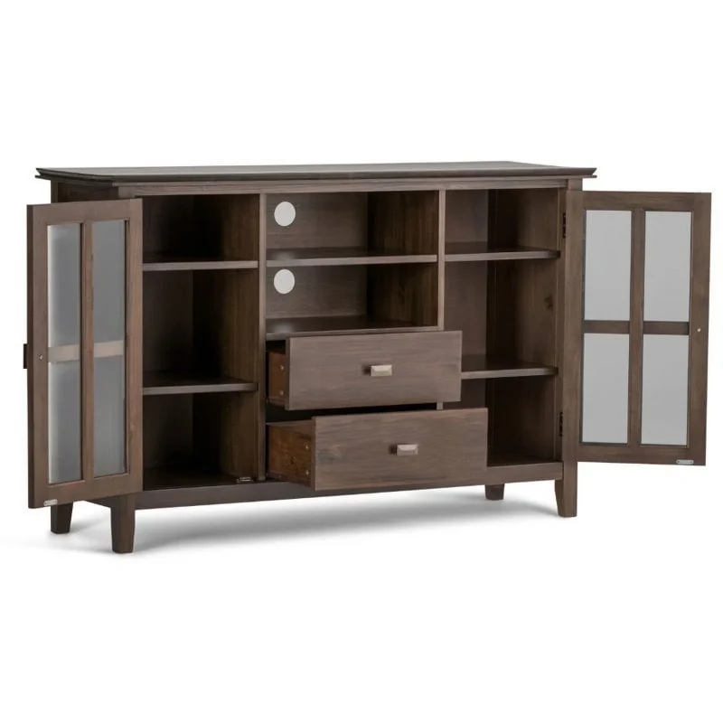 Pemberly Row 53"Tall TV Stand in Natural Aged Brown - Image 3