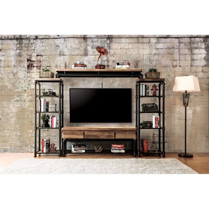 Bowery Hill Industrial 60"TV Stand in Antique Black - Image 3