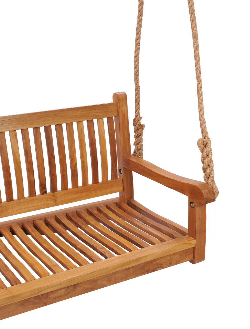 Teak Wood Elzas Double Outdoor Patio Swing - Image 5