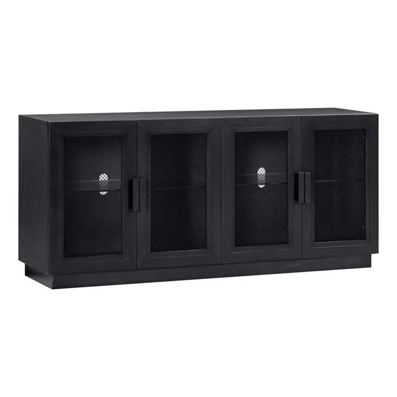 Pemberly Row Modern / Contemporay Wood Media Console in Black
