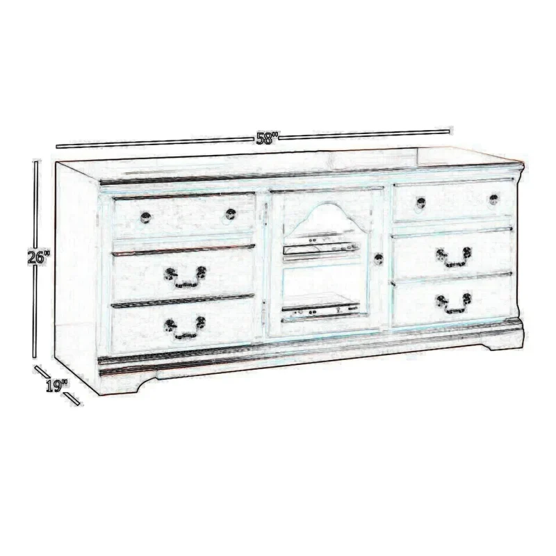 Trendy TV Stand Cherry Brown - Saltoro Sherpi - Image 5