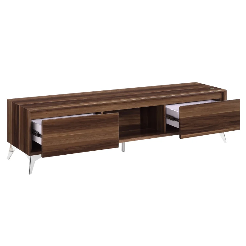 CoSoTower TV Stand, Led, Walnut & Chrome Finish - Image 5