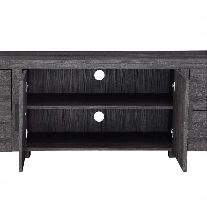 Pemberly Row 70"Modern TV Stand Console in Charcoal Gray - Image 5